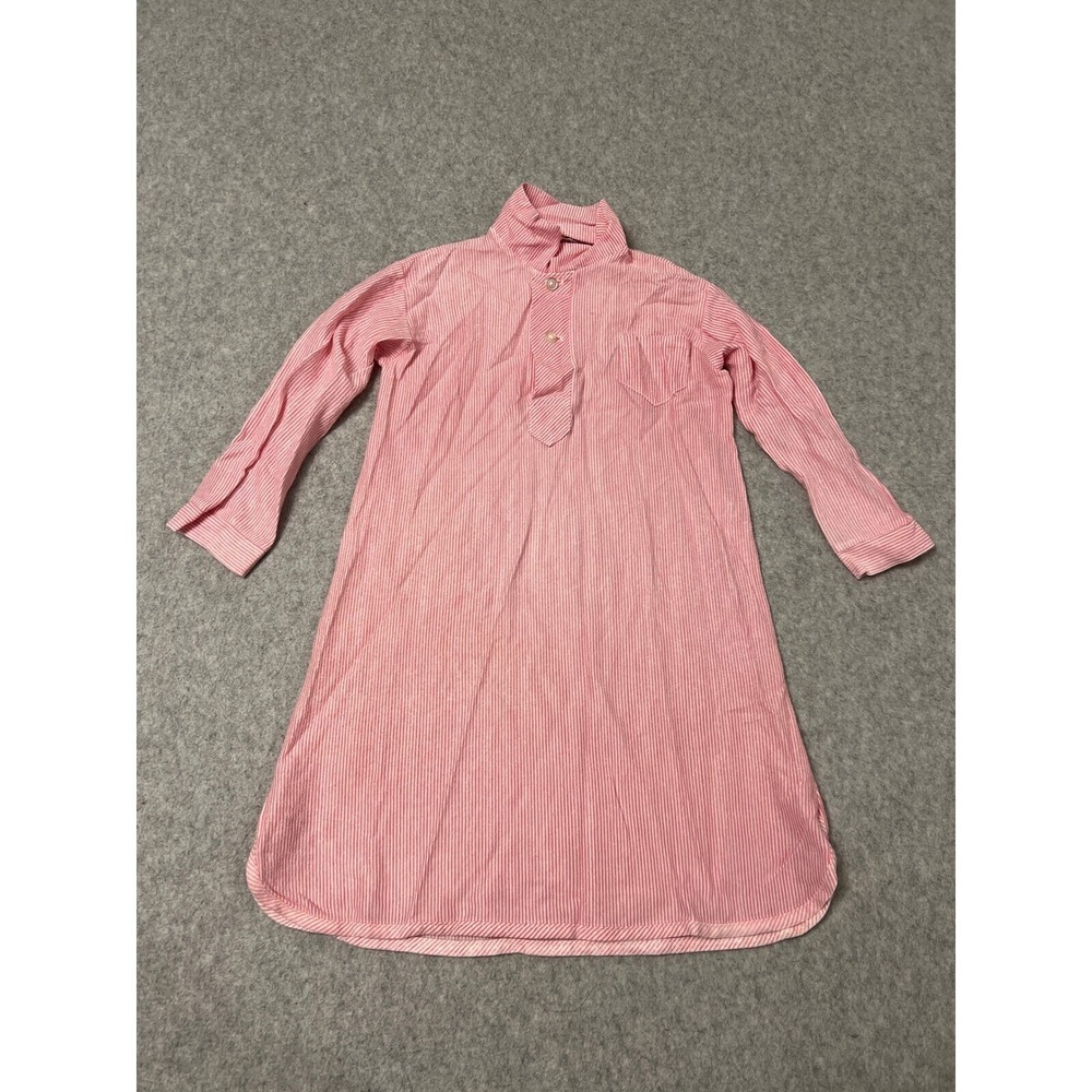 Baby Bliss Dress Baby Large Pinstripe Long Sleeve‎ Chest Pocket Button White Red